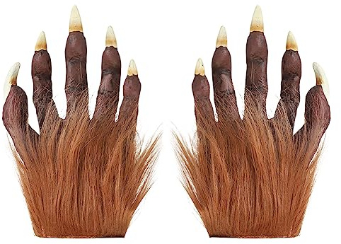 LONTG Halloween Wolf Handschuhe Monster Teufel Ghost Klaue Handschuhen Gummi Pfoten Handschuhe Cosplay Horror Party Kostüm Damen Herren Fingerhandschuhe Halloween Karneval Werwolf Kostümzubehör
