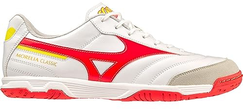 Mizuno Unisex Moreliasalaclassicin Hallen-Fußballschuhe, Weiße Feuerkoralle, 2 Bolzen 2, 44.5 EU