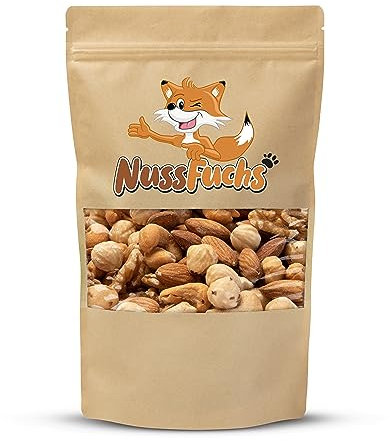 Nussmischung Big 4 Mix 1kg-3kg - Nuss Mix aus 4 knackigen Nusssorten - Cashewkerne geröstet & gesalzen - Mandeln mit Haut - Walnusskerne ohne Schale - Haselnusskerne geröstet -