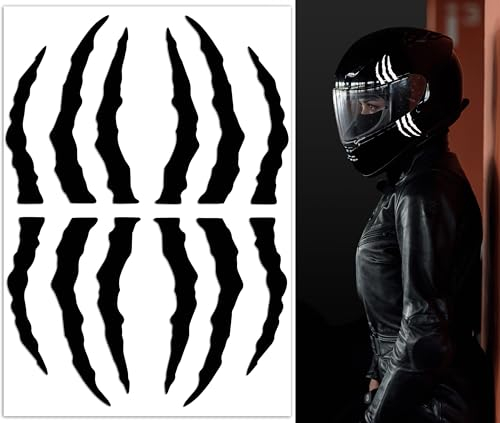 Biomar Labs - Reflektoren Fahrrad - Reflektierende Aufkleber Reflexfolie Schwarz Stickers Set (12 Stück) - für Fahrrad Roller - Reflektoren Kinder Kinderwagen - Selbstklebende folie D 72