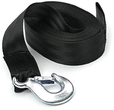 Myazs Sangle de remorquage antidérapante pour remorque de bateau 4/6 mètres Sangle de sécurité pour bateau remorque bateau Sangle de treuil avec crochet