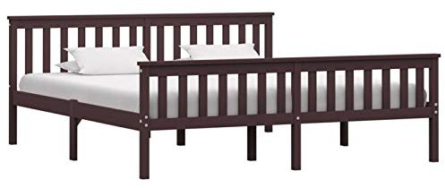 GuyAna Massivholzbett Dunkelbraun Kiefer 180x200 cm Bettgestell MöBelpalette Bett Holz Bed Frames Massivholzbett 283237
