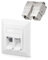 VCELINK Prise Réseau Keystone Montage Encastré 2 Ports, Module Keystone Jack CAT 8 Prise RJ45 Câble D'installation Entièrement Blindé Uni Blanc, 1 Pièce