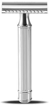 Bullfrog Sicherheitsrasierer, doppelseitige Klinge, handgefertigt, traditionell, klassisch, hochwertig, verchromtes Metall – Kompatibel mit klassischen Einwegrasierklingen