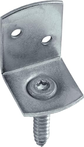 Connex Herraje para valla trenzada, 40 x 30 x 42 x 8 mm, 50 unidades, galvanizados, cinta para valla trenzada, soporte para valla, soporte para valla, ángulo de montaje, Bechlag, HVGB4300, galvanizado