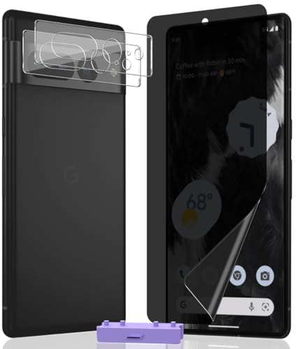AnnhanT Schutzfolie für Google Pixel 7 Pro Sichtschut Folie Weich TPU 1 Stück und Google Pixel 7 Pro Panzer Schutz Glas Kameraschutz 2 Stück. Anti-Spy Privatsphäre für Google Pixel 7 Pro