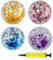 Golgner 4 Stück Aufblasbare Glitter Wasserbälle, Wasserball Aufblasbar 40cm, Inflatable Beach Ball, Aufblasbarer Ball mit Ballonpumpe, für Kinder Erwachsene Wasserspiele Pool Beach Party