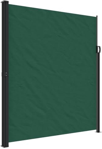vidaXL Seitenmarkise, Sichtschutz Ausziehbar, Windschutz Sonnenschutz für Garten Balkon Terrasse, Seitenrollo Seitenwandmarkise, Dunkelgrün 220x600cm