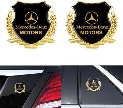 CompraFun 3D Metall Emblem Auto Aufkleber, 2 Stück Auto Seitentür Seitenfenster Emblem Dekorative Tuning Aufkleber, Auto Badge Logo Stickers, Auto Zubehör