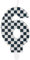 Birthday Candles with Black & White Stripes - Number 8 Racing Cars Cake Topper for Girls & Boys 6th Birthday Party Decorations