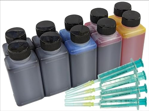 TiDis Druckertinte Nachfüllset für HP Envy 5030 DeskJet 2620 2630 3700 MFP