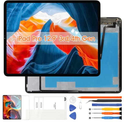 Atwist LCD Schermo per iPad PRO 12.9 3rd 2018 / 4th 2020 - per iPad PRO 12.9 3rd /4th Gen LCD Display Digitizer per iPad 2014 A1895 A1876 A2069 A2232 A2233 LCD Touch Vetro Assemblaggio Tools Nero