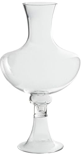DRW Vase avec Pied en Verre Transparent 11 x 13 x 45 cm