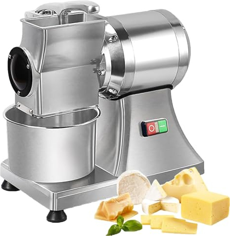 RoyceBee Electric Cheese Grater, 0.75HP 550W Commercial Electric Cheese Grating Machine, Bread Bran Shredder, 88LB/hour Electric Rotary Butter Grinder with Container for Cheese, Chilli