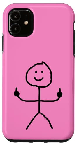 Funny Man Stick Middle Finger Funny Case for iPhone 11