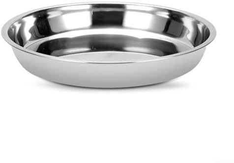 YJDOORPLAY Stainless Steel Round Serving Plate - Food Tray Dinner Plate Restaurant Dining Dish for Kitchen Hotel(30cm)