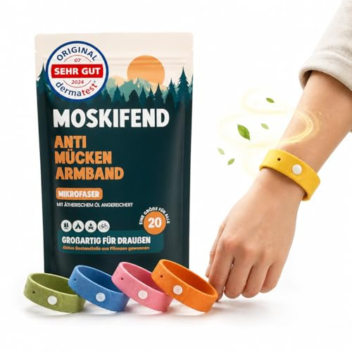 Mückenschutz Armband - Moskito Insektenschutz (Urlaub must haves - camping gadgets,reise gadgets) für Kinder und Erwachsene gegen moskito - (20x Armband)