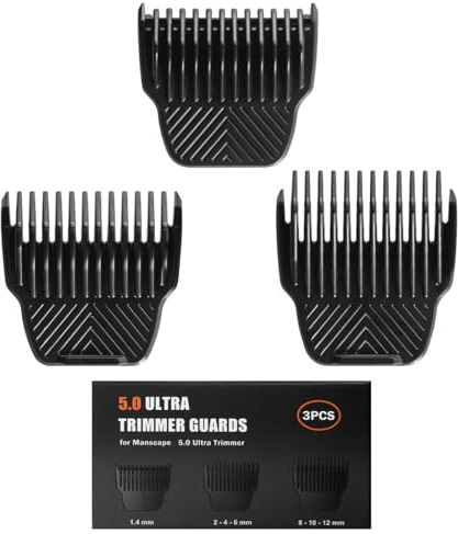 3 Professional Trimmer Guards for Manscaped The Lawn Mower 5.0 Ultra - 7 Cutting Lengths from 1/18-1/2 Fit for Manscaped Lawn Mower 5.0 Trimmer Replacement Guards