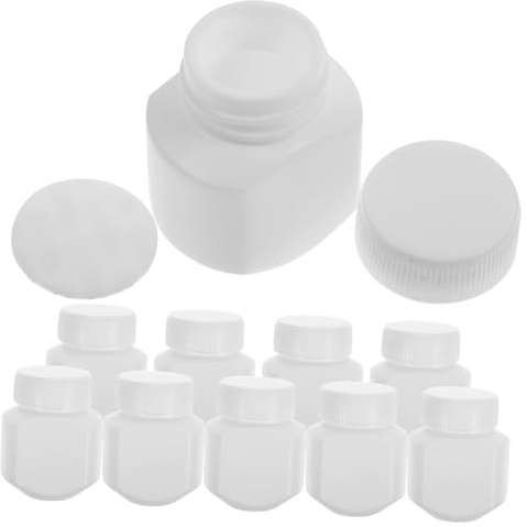 CALLARON Aufbewahrungsflaschen zur Einfachen Lagerung und Transport 30cc Hdpe Weiß 10 Stück-pack Praktischer Reisebehälter mit Sicherem Verschluss für Medikamente und Pulver