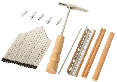 Kalimba Bastelbedarf für 17 Ton Weihnachten Feier Selbstgemacht Satz | Metall und Holz, Ersatzteile für Reparatur, Stimmhammer Inklusive, für Einsteiger und Musikschüler