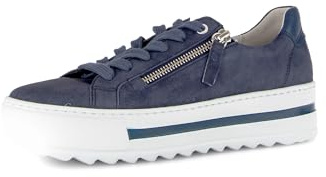 Gabor Damen Low-Top Sneaker, Frauen Sneaker,Moderate Mehrweite (G),River/Marine (36),35 EU / 2.5 UK