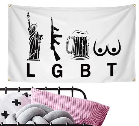 Bier Deko Banner - 100 g LGBT Flagge Beer Tits Wandteppich | Lustiges Motivationsflagge Banner 9,84 Zoll (24 cm), Wohnheim Flaggen für Zimmermänner mit Öse