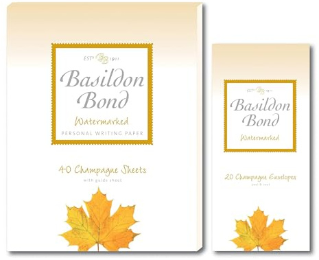 Basildon Bond No 3 Champagne Paper Writing Set Includes Writing Pad & Envelopes