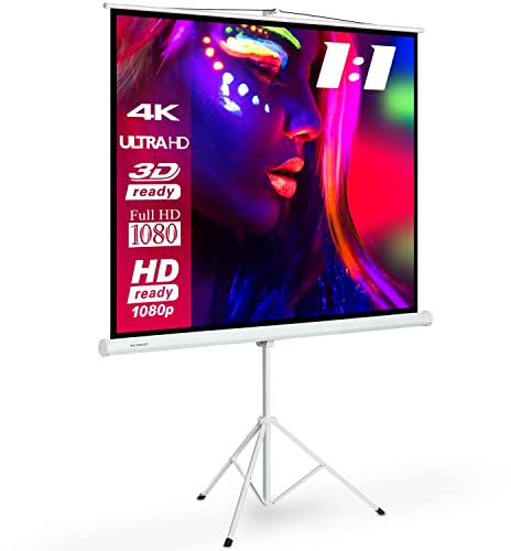 ESMART Economia EXS Schermo del treppiede 180 x 180 cm (100) | Formato 1:1 | Proiettore home cinema schermo di proiezione schermo treppiede LCD LED