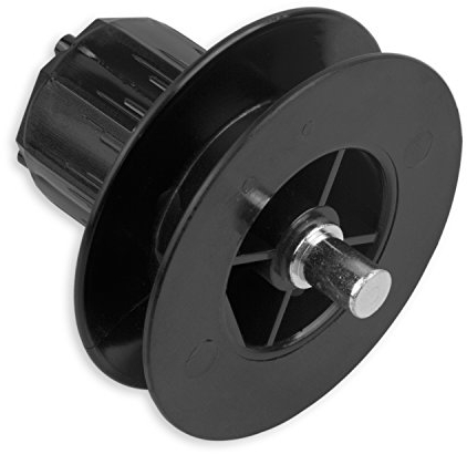 DIWARO® Mini - Gurtscheibe | Durchmesser Ø 80mm, 100mm, 120mm oder 135mm | mit Stift | 40 mm Schlüsselweite | Gurtbreite von 10-15 mm |für achtkant Stahlwelle | Farbe schwarz | Material Kunststoff | Rolladenpanzer, Jalousie, Rollo (80mm)