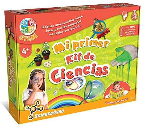 Science4you Mi Primer Kit de Ciencias para Niños 4+ Años - Kit Cientifico, Juego + 26 Experimentos y Manualidades: Laboratorio de Colores y más, Juegos, Juguetes y Regalos para Niños 4 5 6 7 Años