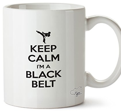 Hippowarehouse Keep Calm I'm a Black Belt Printed Mug Cup Ceramic 10oz