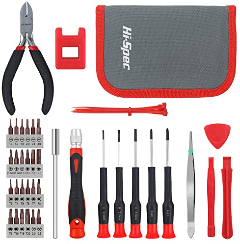 Hi-Spec 38pc Computer Tool Kit Set – Electronics Opening & Repair, Precision Screwdriver Set for Laptops, Phones, Devices, Computers & Gaming Accessories, Small Tools for Tech Repairs