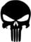 WANDKIND Punisher Aufkleber Auto Sticker Autosticker Autoaufkleber Decal War Zone Totenkopf Skull (20 x 28 cm, Schwarz)