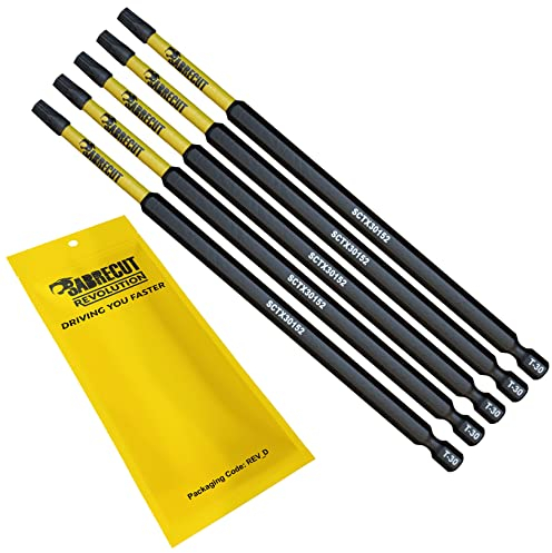 5 x SabreCut SCTX30152_5 152mm T30 TX30 Magnetic Impact Screwdriver Driver Bits Set Torx Heavy Duty