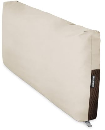 Happers wasserdichte und Abziehbare Outdoor Palettenkissen aus Kunstleder Ecru 120x45x25cm