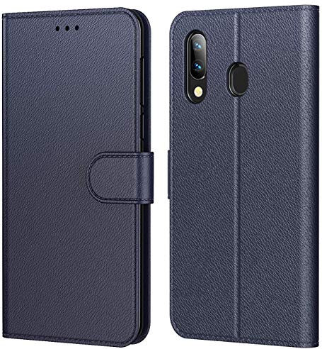Tenphone Etui Coque pour Samsung Galaxy A40, Protection Etui Housse en Cuir Portefeuille Livre,[Emplacements Cartes],[Fonction Support],[Languette Magnétique] pour (Galaxy A40 (5,90 Pouce), Bleu)