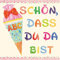 20 Servietten Schulanfang Mädchen rosa mit Spruch - Schön dass Du da bist - in beige und rosa. Tischdeko Einschulung Mädchen für Schuleinführung mit ABC 33x33cm