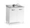 Mobile per Cucina sottolavello Bianco Due Ante Reversibile cm 80