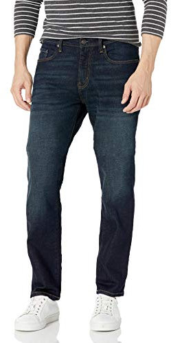 Amazon Essentials Men's Athletic-Fit Stretch Jeans - Discontinued Colours, Dark Indigo/Rinsed, 28W / 32L