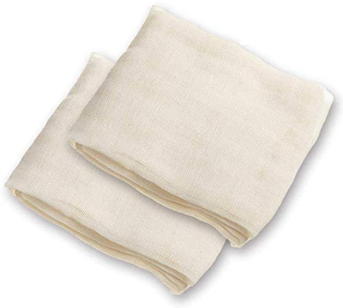 Voarge 2 Stück Passiertuch 100% Naturbaumwolle Käsetuch Wiederverwendbar, Vielseitige Seihtuch für Filtern von Schaum und Trübstoffen Filtertücher (23x28cm)