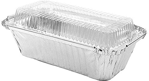 50 Pack 6.9x3.5 Disposable Aluminum Loaf Pans with Lids - 1Lb Mini Baking Pans,foil pans, ldeal for Baking Bread, Cakes, Cinnamon Rolls & Storing Refrigerated Food