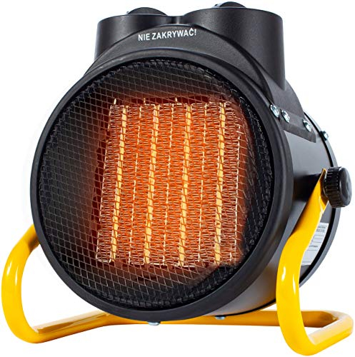 MalTec Heizlüfter mit Thermostat INFERNO4000 | 2kW | Keramik | mobiler Elektro Heizstrahler energiesparend für Büro Haus Werkstatt,Wohnwagen Camping Baustelle Garage