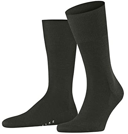 FALKE Herren Socken Airport M So Wolle Baumwolle einfarbig 1 Paar, Grün Green Melange 7155, 43-44
