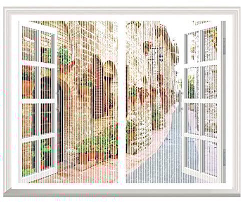 Moustiquaire Fenêtre Magnétique, Automatiquementfermé, Moustiquaire Porte sans Percer pour Couloirs, Blanc, (47x47inch)120x120cm