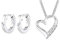 DIAMORE Damen Ohrringe Creolen Basic mit Diamant (0.04 ct.) in 925 Sterling Silber +Damen Schmuck Halskette Kette mit Anhänger Herz Liebe Freundschaft Liebesbeweis Silber 925 Diamant 0,06 Karat Silber