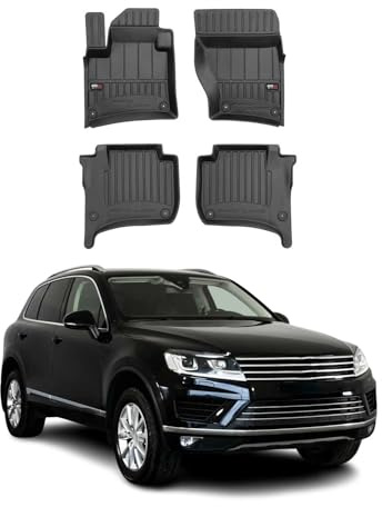 OMAC Fußmatten für VW Touareg 2017-2023 TPE | Premium, Automatten, Gummimatten, Allwetter, fahrzeugspezifisches Produkt, 3D-Passform, Antirutsch, wasserdicht