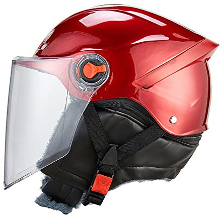 Casques Vintage à Face Ouverte avec Visiere, Casque Jet Demi-Casques Retro ECE Homologué Casque Cap de Moto Vintage pour 4 Seasons Adult Cruiser Chopper Scooter(56-62cm) (Color : W2)