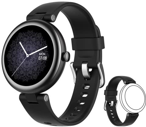 SHANG WING Lynn Smartwatch Damen,1.1 Zoll Klein Touchscreen Fitnessuhr Damen,Klein Stilvoll Fitnessuhr mit Schrittzähler Schlafmonitor SpO2-Überwachung Pulsuhr Smartwatch für Android iOS