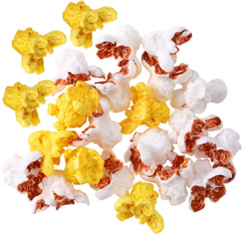 Toyvian 50pcs Artificial Popcorn Children Toys Diy Popcorn Maker Mini Popcorn Accessory Popcorn Machine Popcorn Diy Fake Popcorn Ornament Simulation Popcorn Charm Plastic Crafts Jewelry