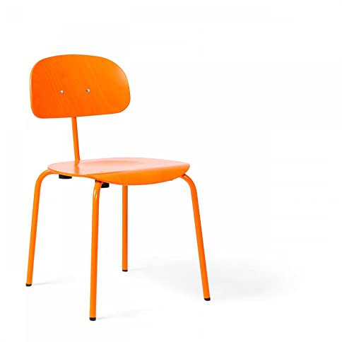 Modulor Kinderstuhl 118, stapelbarer Schreibtischstuhl aus Buche, mit Kreuzfußgestell aus Stahlrundrohr, 68 cm x 38 cm x 38 cm (orange gebeizt/lackiert)